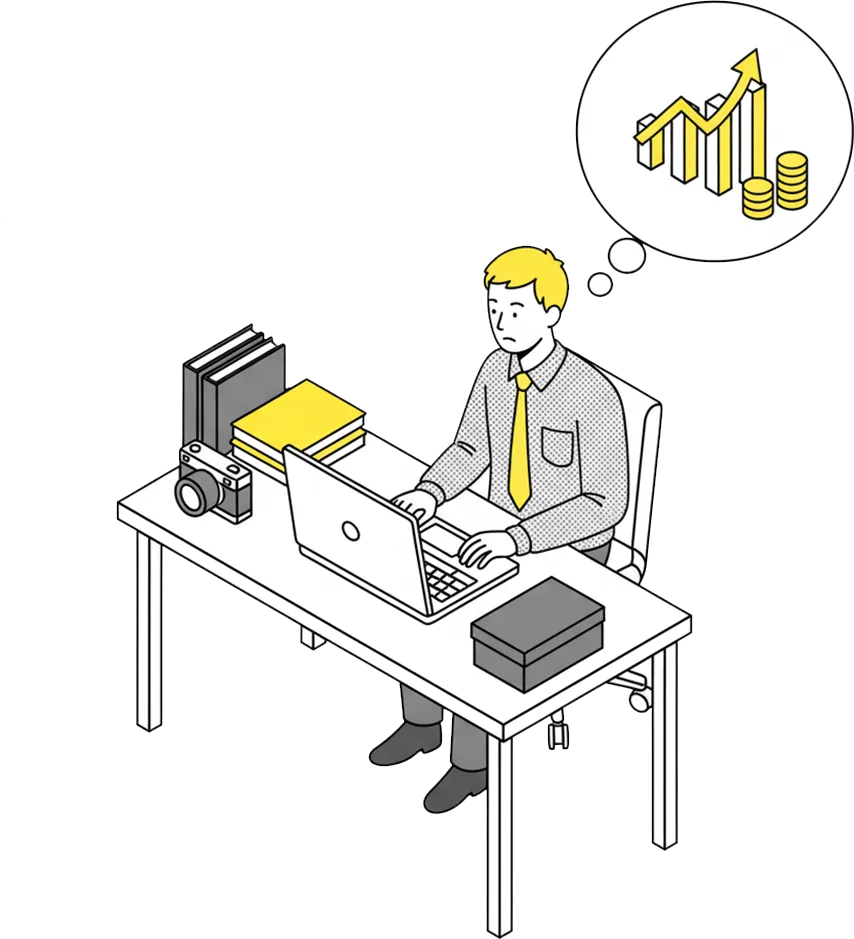 副業収入を得たい会社員の画像